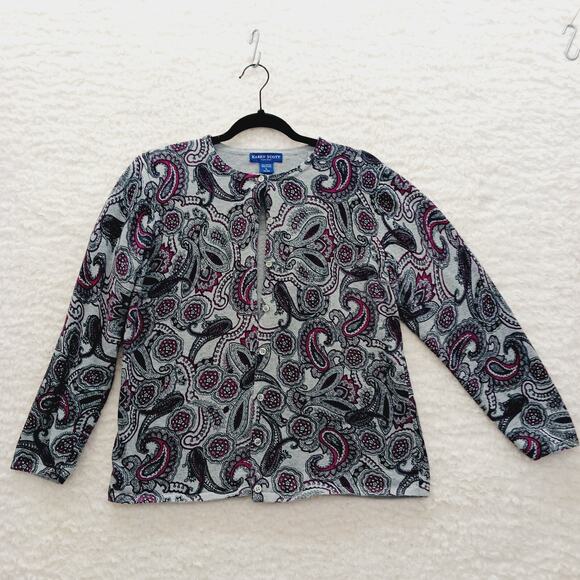 Sweater Button-Up Cardigan Size LP Paisley Whimsycore Witchy Academia Indie Boho - Picture 2 of 13